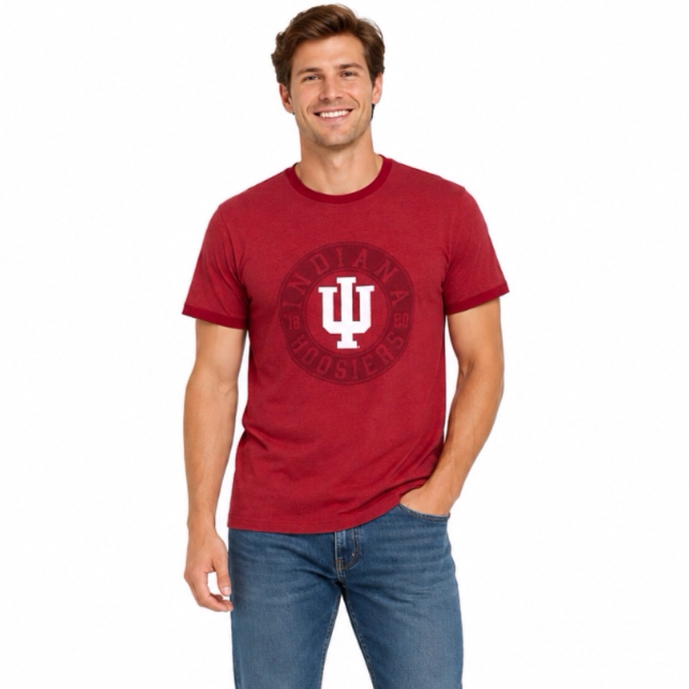 Indiana Hoosiers T Shirt Size Small Soft Red 1820 Camp David Brand New Big 10